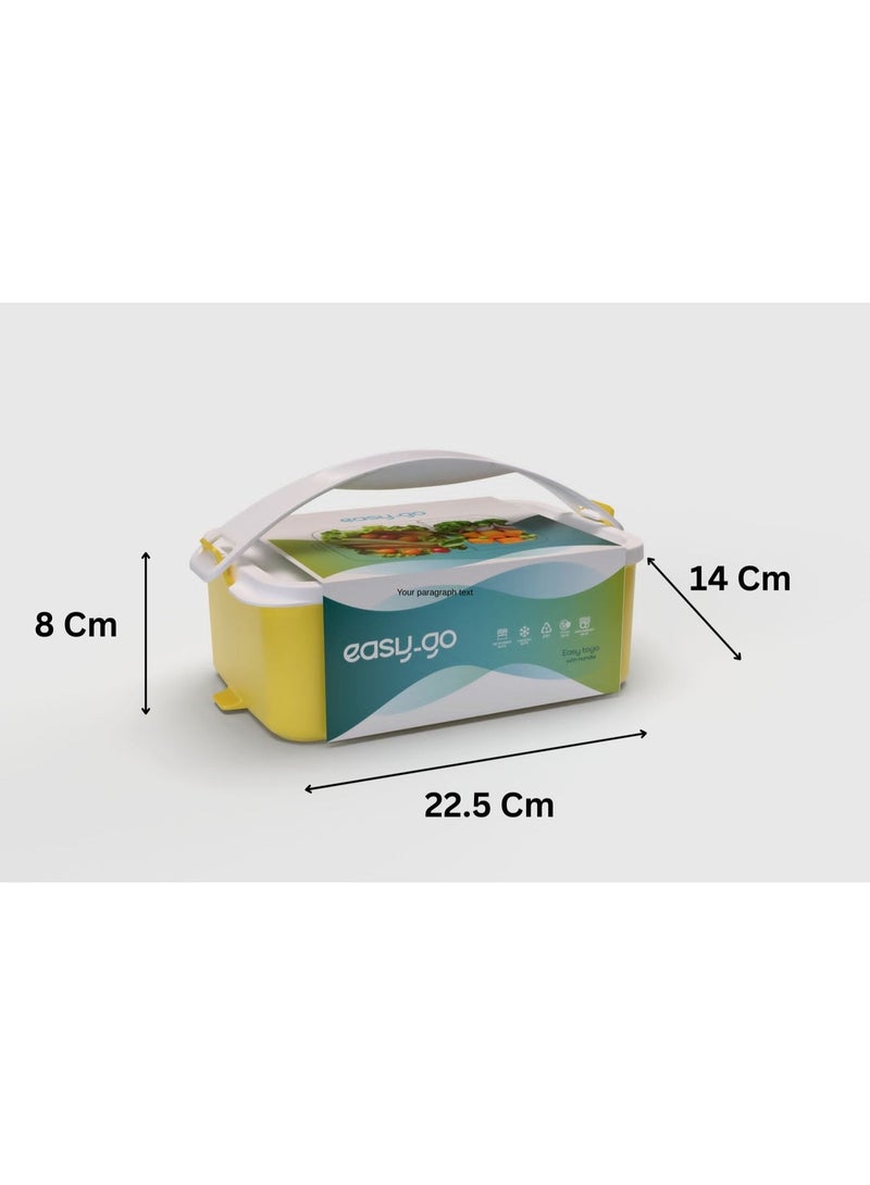EasyGO Easy-Go 1.5L Portable Lunch Box with Handle - Sectioned – Microwave, Freezer & Dishwasher Safe - Image 2